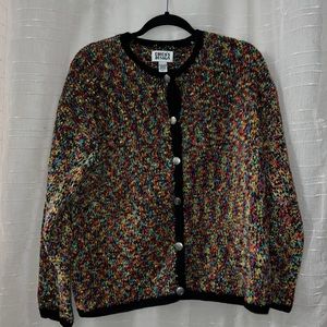 Vintage Chicos Design Button Up Sweater Multi-Color